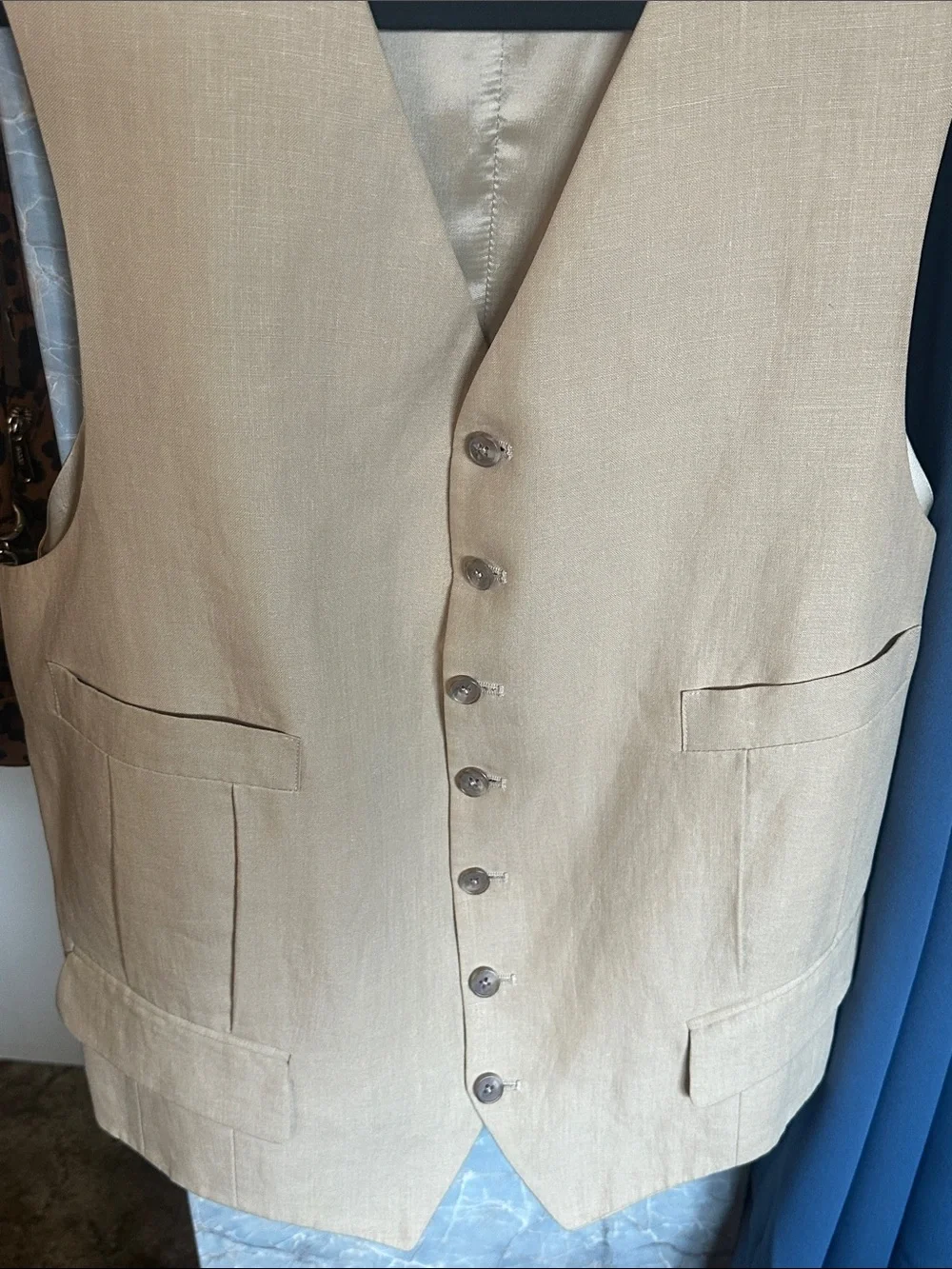 Men's Cream Dress Vest - Tailored Formal Waistcoat